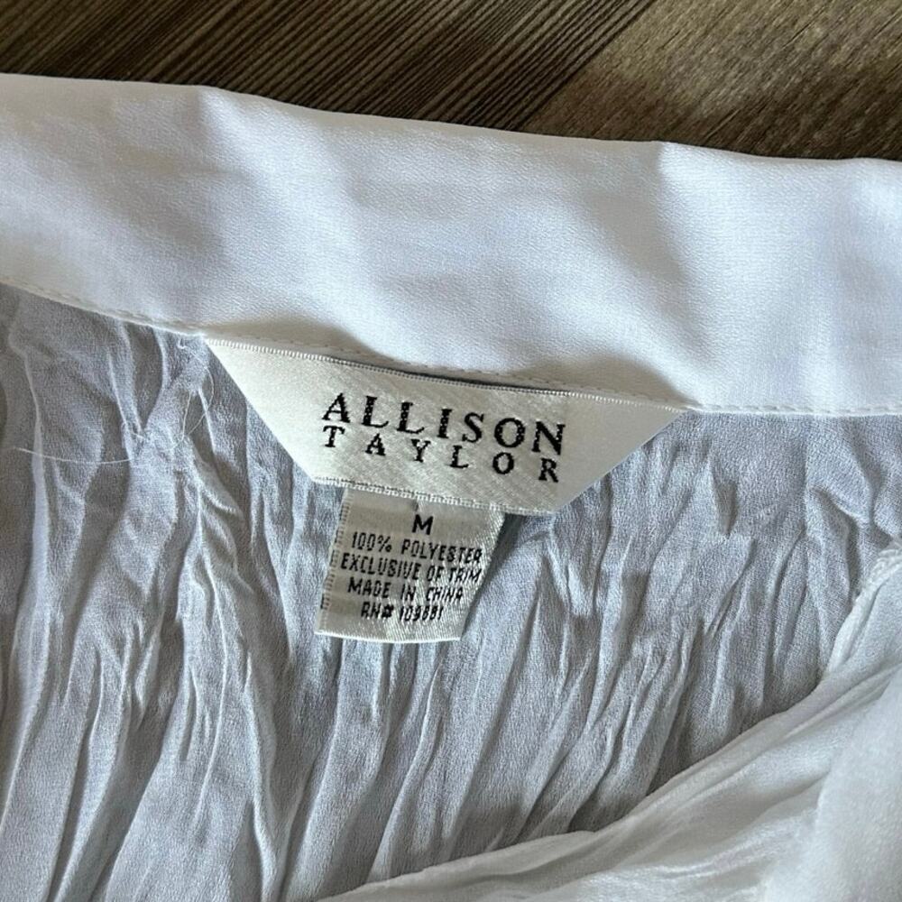 allison taylor white button up long sleeve blouse shirt - Picture 4 of 4